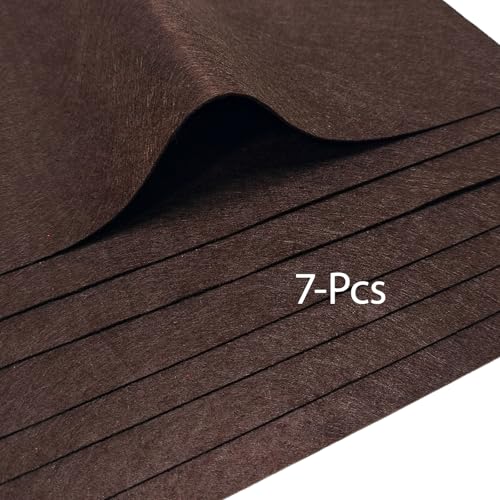 Jtnohx Soft Felt Sheets Color Felt Fabric for Sewing Dark Brown 7Pcs 8"x12" - color: Dark Brown