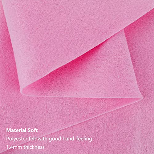 Jtnohx Color Felt Sheets 1 Square Yard Craft Felt Fabric Pink 1.4mm - color: Pink 2