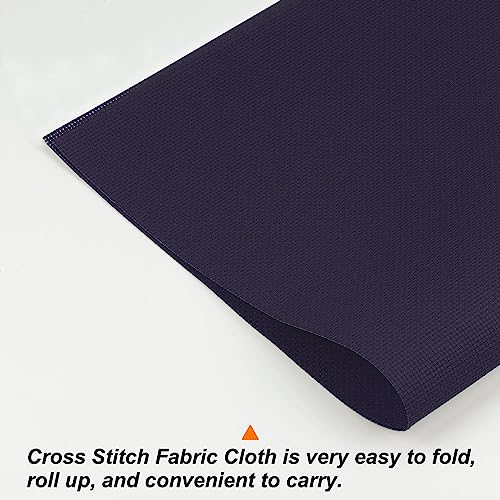 HARFINGTON 14 Count Cross Stitch Cloth Fabric 20 by 28 in Navy Blue - color: Navy Blue, size: 14 Count