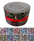 100% Cotton Quilting Fabric Jelly Roll Fabric-Dark Paisley - color: Dark Paisley