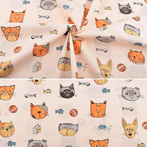 8 pcs/lot Fat Quarter Fabric Bundles 100% Cotton 19.69'' x 19.69'' (50 x 50cm) Cotton Fabric Pre-Cut Squares Sheets for Patchwork Sewing Quilting Crafting, Dog Cat Pattern. - color: M-2