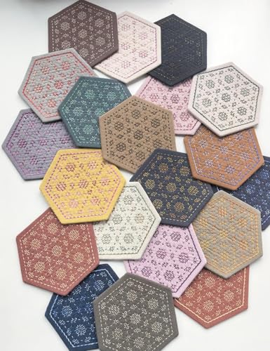 20 PCS Sashiko Templates Plastic Sashiko Stencils 8.3 x 5.9 Inch Geometric Sashiko Patterns Embroidery Sashiko Kit for Crafts Reusable and Hand Quilting Sewing