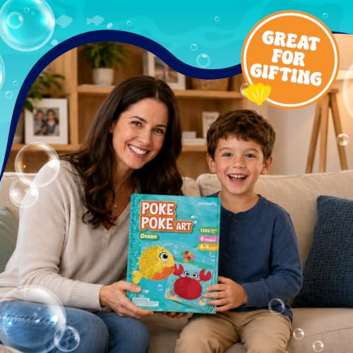 jackinthebox Poke Art Ocean Craft Kit for Kids, Boys & Girls Toys, Ages 4-8 - style: Ocean