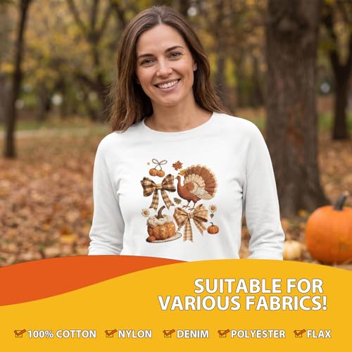Fall Thanksgiving Iron on Transfers - 20Pcs Dtf Transfers Ready to Press, Autumn Pumpkin Turkey Iron on Decals Patches, Fall Give Thanks Heat Sublimation Stickers for DIY Tshirts Clothes Bags - color: Fall Thanksgiving119