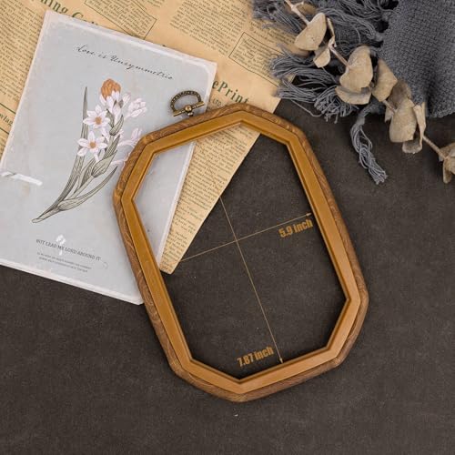 Framendino, 3 Pack Imitation Wood Embroidery Hoops Cross Stitch Craft Hoop Frame for Sewing 5.9"x 7.87" - size: 5.9"x 7.87"
