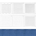 BENECREAT 6Pcs Acrylic Sashiko Stencil, Dots, Lines, Slashes Acrylic Embroidery Tool Drawing Line Template for Hand Quilting and Embroidery, 3mm Thick