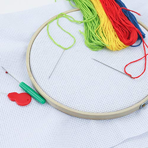 Similane 6pcs Aida Cloth 14 Count Cross Stitch Fabric,White,12 by 18 Inch - color: White