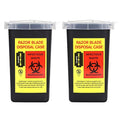 2 Pack Sharps Container Blade Disposal Containers Tattoo Syringe Needle Trash Can Case Barber Razor Storage Dispenser Biohazard Infectious Waste Case for Home Professional Use (2PCS) - color: 2PCS