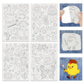 4 Sheets Water Soluble Embroidery Patterns Stabilizers Fun Theme Embroidery Stick and Stitch Paper with Pre-Printed Fun Style Patterns for Hand Sewing Lover Beginners - style: Cute Animals