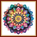 Dooxvey Cross Stitch Kit for Adult Beginners - Full Range of Stamped Kits, Needlepoint & Embroidery Kits - 11CT Cross Stitch Patterns - Colorful Mandala 18x18 inch - color: Artpattern25