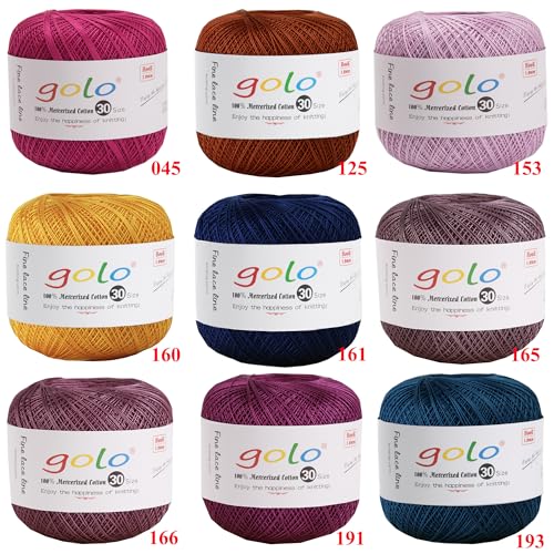 golo Crochet Thread Knitting Yarns for Hand Work Tatting Yarn 757 - color: 757 Crimson