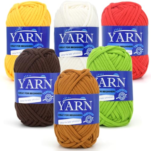 6 Pack Beginners Crochet Yarn Brown Green Red White Cotton Crochet Yarn for Crocheting Knitting Beginners with Easy-to-See Stitches Mini Crochet Yarn for Beginners-Plants Series - color: Plants Series, size: 6 PACK