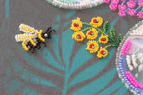 Wizardi Bead Embroidery Kit - Thinking of You. Colorful Beads, Beading Needles. DIY Kit. Embroidery for Beginners. Home Decor. AB-816 Abris Art - color: Thinking of you