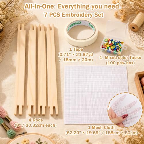 14-Mesh Needlepoint Canvas Pack (62" x 20") – 100% Cotton Blank Mesh Fabric
