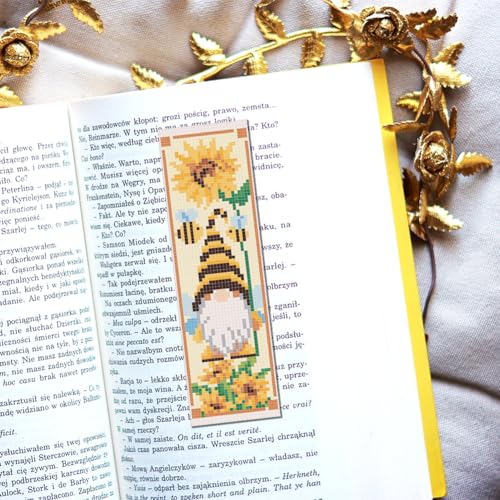 FREEBLOSS 6 Set Cross Stitch Bookmark Kit 8x2.4''11CT St. Patrick Gnome - style: Gnomes