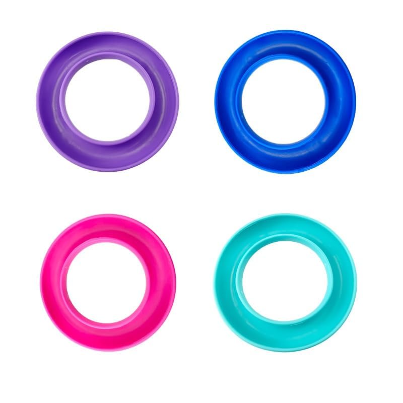 4-Pack Rubber Bobbin Holders – Round Sewing Thread Organizer for Metal & Plastic Machine Bobbins, Includes 4 Colorful Spool Holders (Blue, Purple, Turquoise, Rose Red)