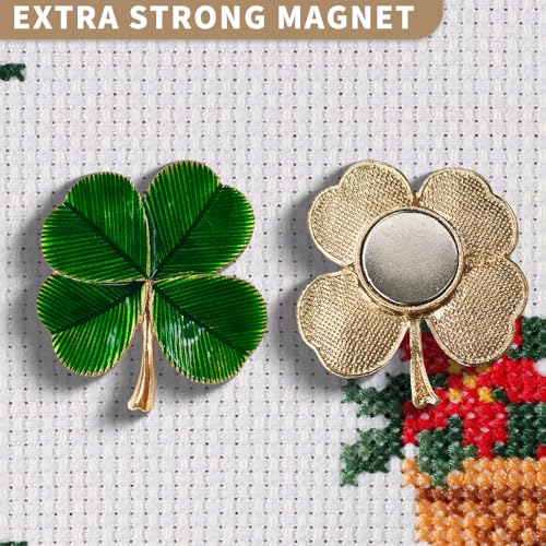 Needle Minder Magnet, Magnetic Needle Minder, Needle Minders Magnetic Cross Stitch Accessories, Magnetic Needle Holder, Life Tree, Butterfly, Cats, Owl, Heart (FourLeaf) - size: FourLeaf