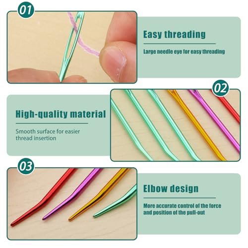 Bupete 25 Pcs Yarn Needles Metal Tapestry Needle Crochet Needles for Yarn - color: Colorful 25 PCS