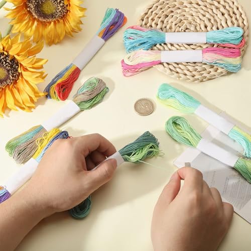 FREEBLOSS 8 Pcs Sashiko Thread Sashiko Skein 8 * 20 M Pure Cotton Embroidery Thread Japanese Sewing Threads Quilting & Embroidery Sewing Kit Supplies 8 Green Mixed Colors - color: Green