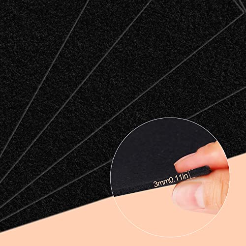 Savita 5pcs 25.4 x 22.8cm/10 x 9 inch 3mm Thick Felt Sheets, Stiff Felt Fabric Sheets for Crafts Hard Felt Squares for Sewing Crafting Cushion and Padding - color: Black