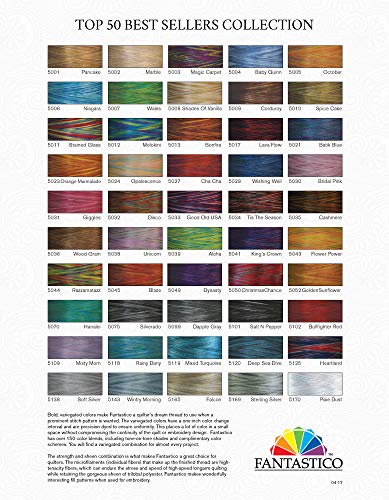 Superior Threads Fantastico 2-Ply 40-Weight High Strength Polyester Embroidery Quilting Sewing Thread - 2,000 Yard Cone (#5029 Wishing Well) - color: Wishing Well