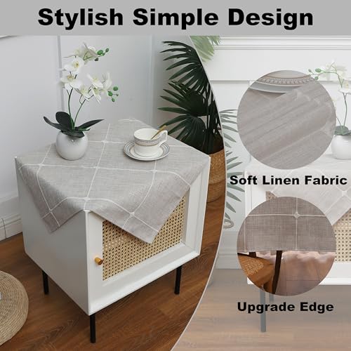 Gernaice Small Square Tablecloth Plaid End Table Cloth 24" x 24" 2PCS Brown - color: Brown, size: 2 Packs Small Square 24 x 24 inch