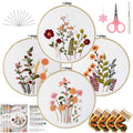 DMFXNBLM Embroidery Kit for Beginners, Water‑Soluble Floral Patterns