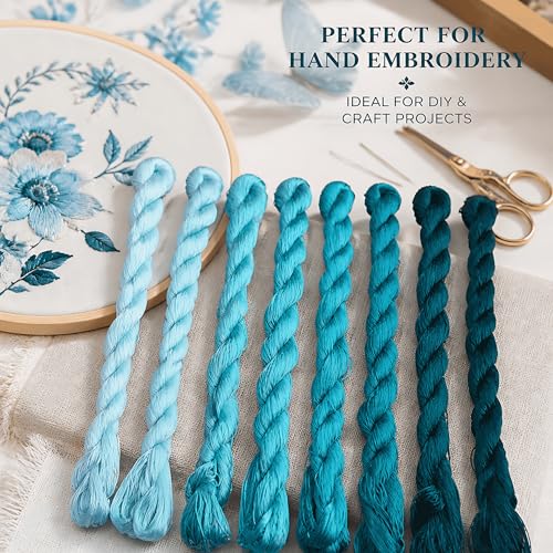 Natural 100% Silk Thread, Handmade Embroidery Thread Silk Floss 8 Colors 110m Each (94) - color: 94