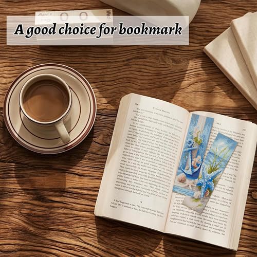 NEGEKFKX 6 Pcs Beach Cross Stitch Bookmark Kit for Adult Beginners - color: Cross stitch bookmark-17