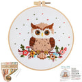 Louise Maelys Cute Owl Embroidery Kit for Beginners Animal DIY - color: Color 24