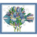 ITSTITCH Stamped Cross Stitch Kits- Full Set of Embroidery for Beginners or Adults,14 CT 2 Strands DIY Beautiful Fish Patterns Counted Arts Craft 11.8×10.2 inch - color: Beautiful fish