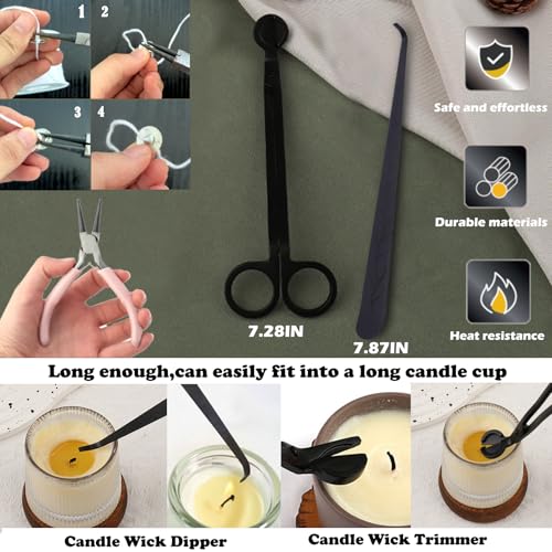 DIY Candle Making Supplies with Organizer Bag Mold Hook&Eye Punch Needle,Big Hole Long Needle Awl for Candle Making,Wick Trimmer& Dipper,Candle Tool Inserting Wick for Beginner - color: 31-pcs