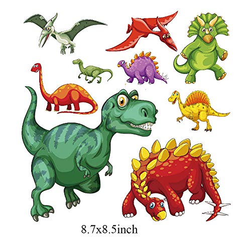 Kids Iron on Patches Heat Transfer Decals Dinosaur Stickers Cute Animal Appliques for Jackets Jeans T-Shirts Backpacks - color: Dinosaur-2