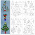 GLOBLELAND 4 Sheets Christmas Tree Water Soluble Embroidery Pattern - color: Christmas Tree