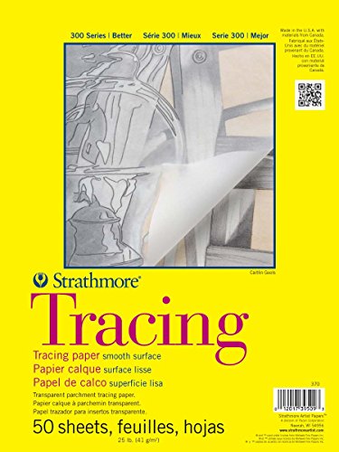 Strathmore 300 Series Tape Bound Tracing Pad, 11 X 14 inches, 25 lb., Transparent, 50 Sheets (370-11) - size: 11x14