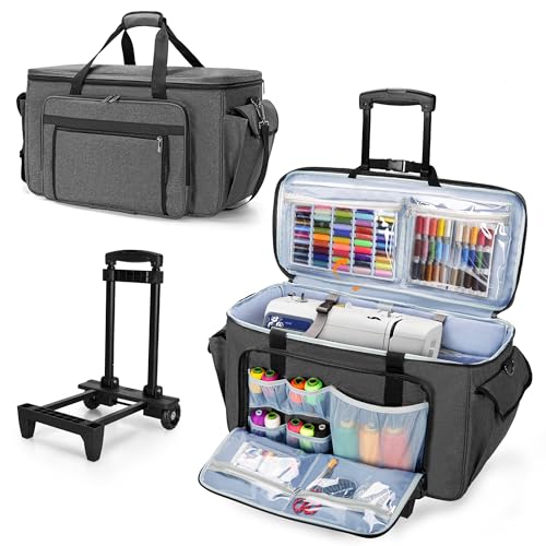 CURMIO Rolling Embroidery Machine Case Compatible with Brother SE600, PE535