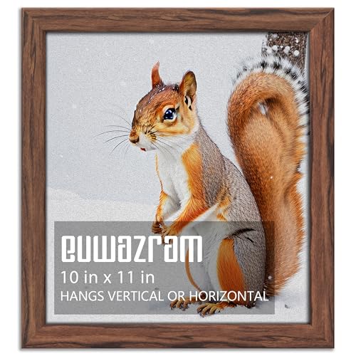 Rustic Walnut 10x11 Frame - Single Frame, 10 x 11 Poster Frame for Artwork, Puzzles, Photos and Movie Posters Picture Frames - size: 10" x 11"
