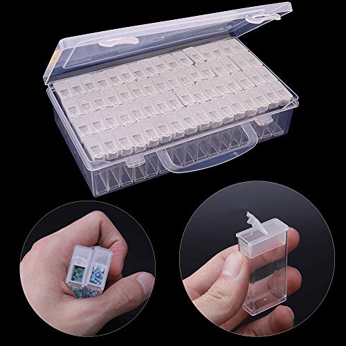 RZJZGZ 64 Grid Diamond Embroidery Box Plastic Diamond Painting Accessories