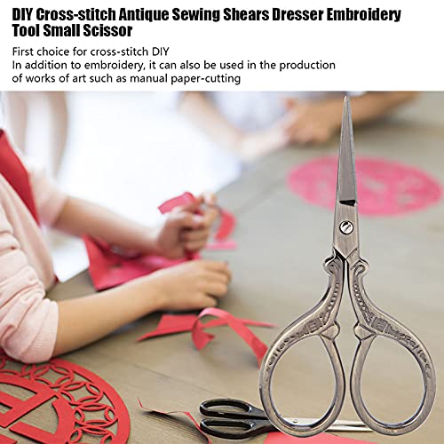 Antique Sewing Shears, Bronze Handle Precision Cutting, Craft Scissors, for Cross Stitch DIY Fabric Projects, for Seamstresses, Embroidery Artists, Quilting Hobbyists, Scrapbooking