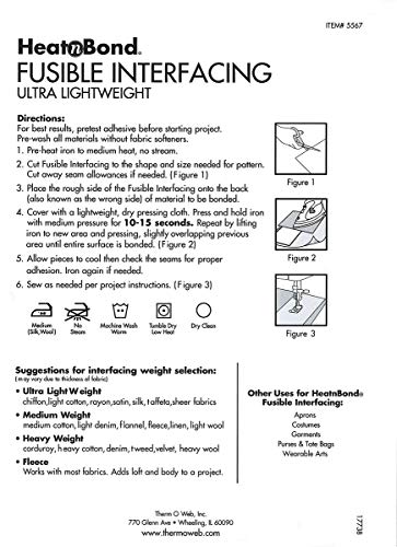 HeatnBond Ultra Lightweight Fusible Interfacing for Sewing – Iron-On Lightweight Interfacing for Blouses, Shirts & More – Non-Woven Interfacing Fabric for Sewing – Made in USA – 15" x 3 Yards