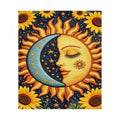 WYBQFDJ Sunflower Sun & Moon Beginner Cross Stitch Kit, 11.8 x 15 in