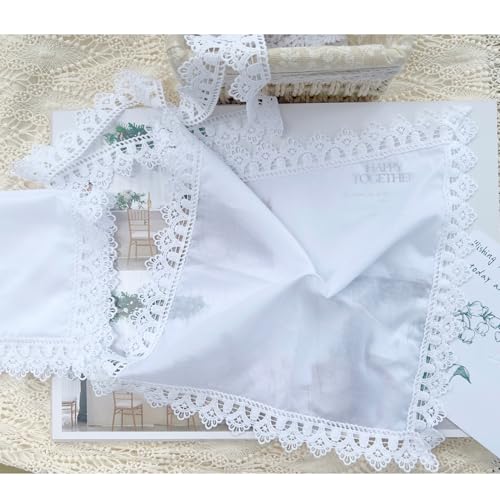 6 Pack of Ladies Embroidery Cotton Handkerchiefs Lace Wedding Hankies - color: B02-8864