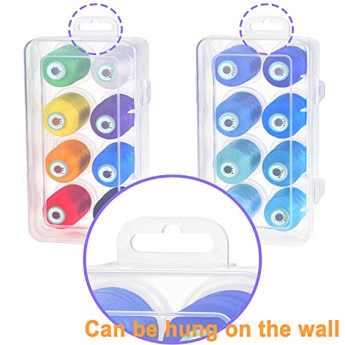 New brothread 8 Spools Embroidery Machine Thread with Box -Pastel Color - color: Pastel Color