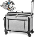 CAB55 XXL 23-Inch Rolling Sewing Machine Case with 4 Wheels, Extra Large Carrying Case for Professional Embroidery and Heavy Duty Sewing Machines with Bottom Support Board (Gray) - color: Gray