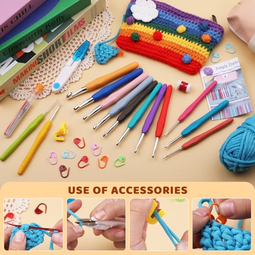 Mayboos 13 Pcs Crochet Hooks Set, 2mm(b)-10mm(n) Crochet Hooks Set - size: 13 Sizes