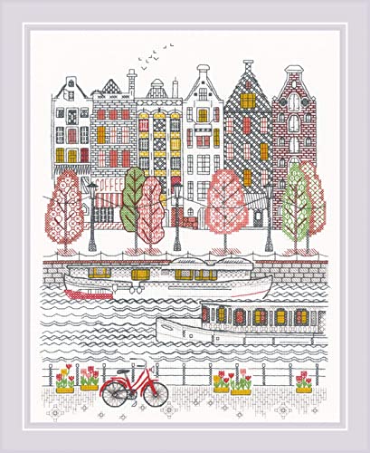 RIOLIS 2051 City on Water Counted Cross Stitch Kit 9.5 x 11.75 in