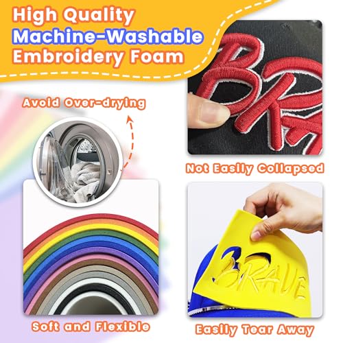 New brothread 6PCS Embroidery Puffy Foam 3MM - Yellow - color: 6×yellow