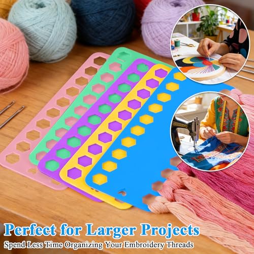 5 PCS Floss Bobbin, Plastic Sewing Thread Winding Plate Board Card for Cross Stitch Embroidery Thread Bobbins Organizer Craft - color: MIX1