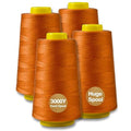 Ginger Serger Thread, All-Purpose Thread for Sewing, Polyester, 4 Cones of 3000 Yards Each Spool for Sewing Machine - color: 4 Ginger