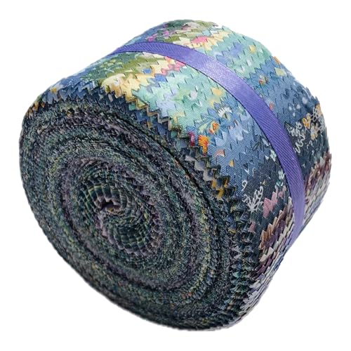 100% Cotton Jelly Roll Fabric Strips for Quilting and Sewing -Cool - color: Cool